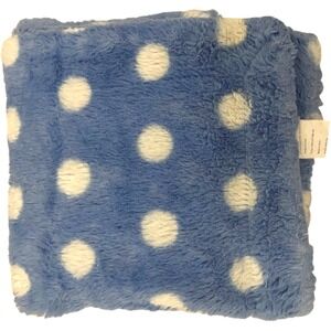 Runt 1478 Blue White Polka Dot Plush Baby Boy Blanket Soft 30x38 Security‎